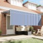 Toldo con Persiana Rayado Crema 350 x 200 x 120 cm Tela y Metal