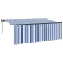 Toldo con Persiana Rayado Crema 350 x 200 x 120 cm Tela y Metal