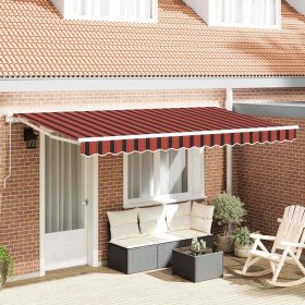 Toldo Retráctil Manual Rayas Multicolor 350x200 cm tela Toldo Retráctil Manual Rayas Multicolor 350x200 cm tela