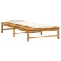 Lounger with cream white cushion and solid acacia wood pillow by vidaXL, Loungers - Ref: Foro24-362155, Price: 162,38 €, Disc...
