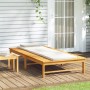 Liege mit cremeweißem Kissen und Kissen aus massivem Akazienholz von vidaXL, Liegen - Ref: Foro24-362155, Preis: 219,59 €, Ra...