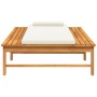Lounger with cream white cushion and solid acacia wood pillow by vidaXL, Loungers - Ref: Foro24-362155, Price: 219,59 €, Disc...