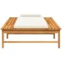 Lounger with cream white cushion and solid acacia wood pillow by vidaXL, Loungers - Ref: Foro24-362155, Price: 162,38 €, Disc...