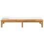 Lounger with cream white cushion and solid acacia wood pillow by vidaXL, Loungers - Ref: Foro24-362155, Price: 219,59 €, Disc...