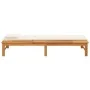Lounger with cream white cushion and solid acacia wood pillow by vidaXL, Loungers - Ref: Foro24-362155, Price: 162,38 €, Disc...