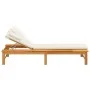Lounger with cream white cushion and solid acacia wood pillow by vidaXL, Loungers - Ref: Foro24-362155, Price: 162,38 €, Disc...
