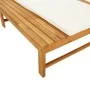 Lounger with cream white cushion and solid acacia wood pillow by vidaXL, Loungers - Ref: Foro24-362155, Price: 162,38 €, Disc...
