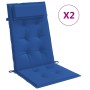 Cojines de silla respaldo alto 2 uds tela Oxford azul klein