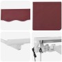 Toldo Retráctil Manual Burdeos 350x200 cm Tela