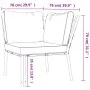 Gartenstuhl aus Stahl mit sandfarbenen Kissen 76x76x79 cm von vidaXL, Modulare Sofas für den Außenbereich - Ref: Foro24-36272...