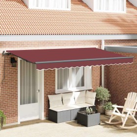 Toldo Retráctil Burdeos 350 x 200 cm Poliéster y Aluminio