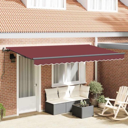 Toldo Retráctil Burdeos 350 x 200 cm Poliéster y Aluminio