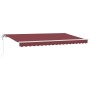 Toldo Retráctil Burdeos 350 x 200 cm Poliéster y Aluminio
