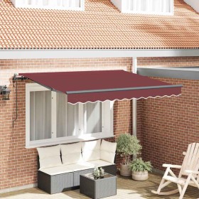Toldo Retráctil Burdeos 350 x 200 cm Poliéster y Aluminio