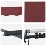Toldo Retráctil Burdeos 350 x 200 cm Poliéster y Aluminio