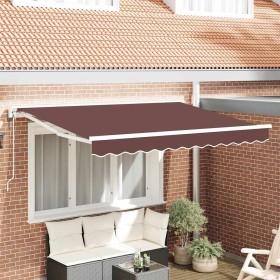 Toldo Retráctil Manual Marrón 350x200 cm tela