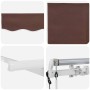 Toldo Retráctil Marrón 350 x 200 cm Poliéster y Aluminio