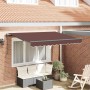 Toldo Retráctil Marrón 350 x 200 cm Poliéster y Aluminio