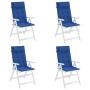 Cojines de silla con respaldo alto 4 uds tela Oxford azul klein