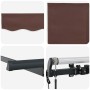 Toldo Retráctil Marrón 350 x 200 cm Poliéster y Aluminio