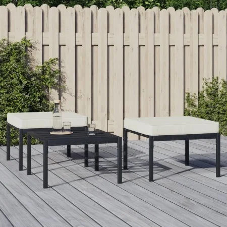Garden footrest 2 pcs steel cushions sand color 60x60x35cm by vidaXL, Modular outdoor sofas - Ref: Foro24-362725, Price: 135,...