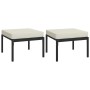Garden footrest 2 pcs steel cushions sand color 60x60x35cm by vidaXL, Modular outdoor sofas - Ref: Foro24-362725, Price: 137,...