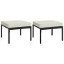 Garden footrest 2 pcs steel cushions sand color 60x60x35cm by vidaXL, Modular outdoor sofas - Ref: Foro24-362725, Price: 135,...