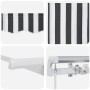 Toldo Retráctil Antracita y Blanco 350 x 200 cm