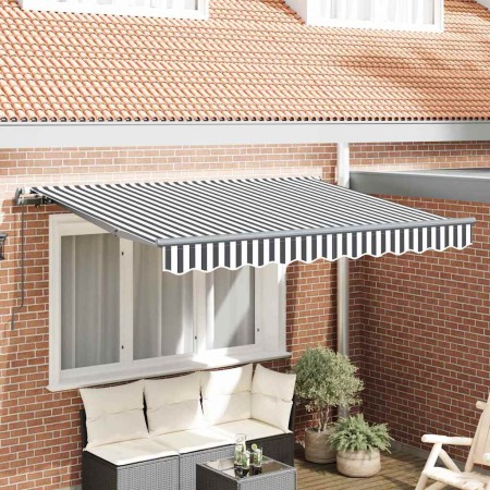 Toldo Retráctil Antracita y Blanco 350 x 200 cm