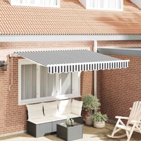 Toldo Retráctil Antracita y Blanco 350 x 200 cm