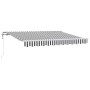Toldo Retráctil Antracita y Blanco 350 x 200 cm