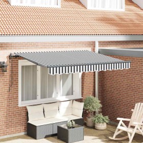 Toldo Retráctil Antracita y Blanco 350 x 200 cm