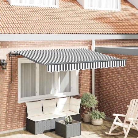 Toldo Retráctil Antracita y Blanco 350 x 200 cm