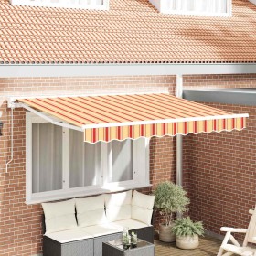 Toldo Retráctil Manual Rayas Multicolor 350x200 cm tela