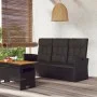 Reclining garden bench and black synthetic rattan cushions 173 cm by vidaXL, garden benches - Ref: Foro24-362183, Price: 229,...