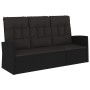 Liegende Gartenbank und schwarze synthetische Rattankissen 173 cm von vidaXL, Gartenbänke - Ref: Foro24-362183, Preis: 232,77...