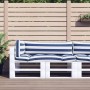 Cojines para palés 3 piezas tela Oxford azul y blanco a rayas by vidaXL, Cushions for chairs and sofas - Ref: Foro24-360959, ...