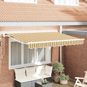 Toldo Retráctil Manual Rayas Multicolor 350x200 cm tela