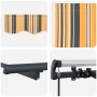 Toldo Retráctil Multicolor 350 x 200 cm Poliéster y Aluminio