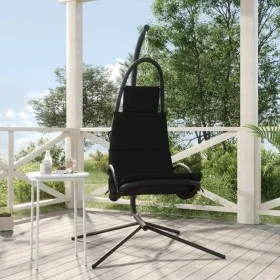 Garden hanging chair with steel cushion and black Oxford fabric by vidaXL, Garden rockers - Ref: Foro24-362728, Price: 110,65...