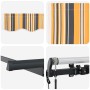 Toldo Retráctil Multicolor 350 x 200 cm Poliéster y Aluminio