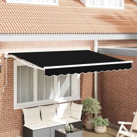 Toldo Retráctil Manual Negro 350x200 cm tela