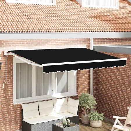 Toldo Retráctil Manual Negro 350x200 cm tela