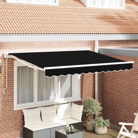 Toldo Retráctil Manual Negro 350x200 cm tela