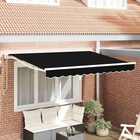 Toldo Retráctil Manual Negro 350x200 cm tela
