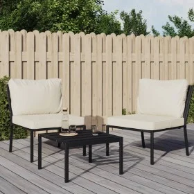 Garden chairs 2 pcs steel with sand-colored cushions 60x74x79cm by vidaXL, Modular outdoor sofas - Ref: Foro24-362723, Price:...