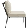 Gartenstühle 2 Stück aus Stahl mit sandfarbenen Kissen 60x74x79cm von vidaXL, Modulare Sofas für den Außenbereich - Ref: Foro...