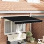 Toldo Retráctil Negro 350 x 200 cm Poliéster y Aluminio