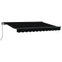 Toldo Retráctil Negro 350 x 200 cm Poliéster y Aluminio