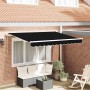 Toldo Retráctil Negro 350 x 200 cm Poliéster y Aluminio